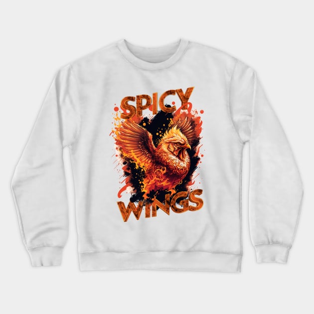 SPICY WINGS (WHITE SHIRT) Crewneck Sweatshirt by TreemanMorse